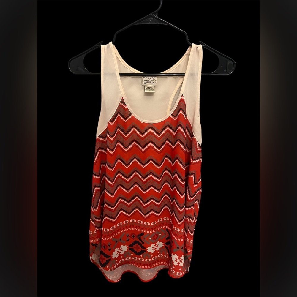 Eyelash Couture‎ Red Chevron Racerback Tank Top